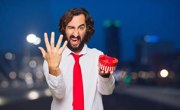 Joven Loco Con Concepto San Valentín — Foto de Stock