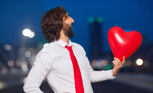 Joven Loco Con Concepto San Valentín — Foto de Stock