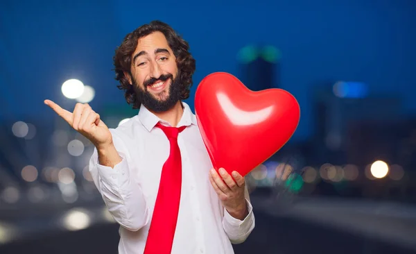 Joven Loco Con Concepto San Valentín — Foto de Stock