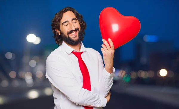 Young Crazy Man Valentines Day Concept — Stock Photo, Image