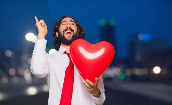 Joven Loco Con Concepto San Valentín — Foto de Stock