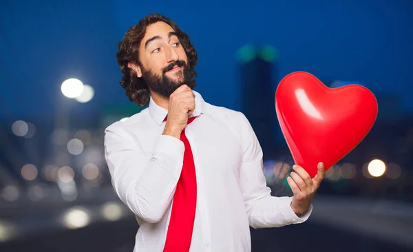 Young Crazy Man Valentines Day Concept — Stock Photo, Image