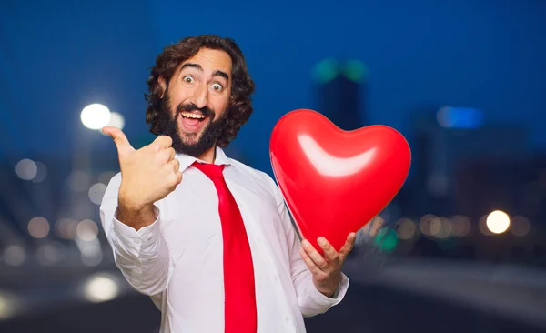 Young Crazy Man Valentines Day Concept — Stock Photo, Image