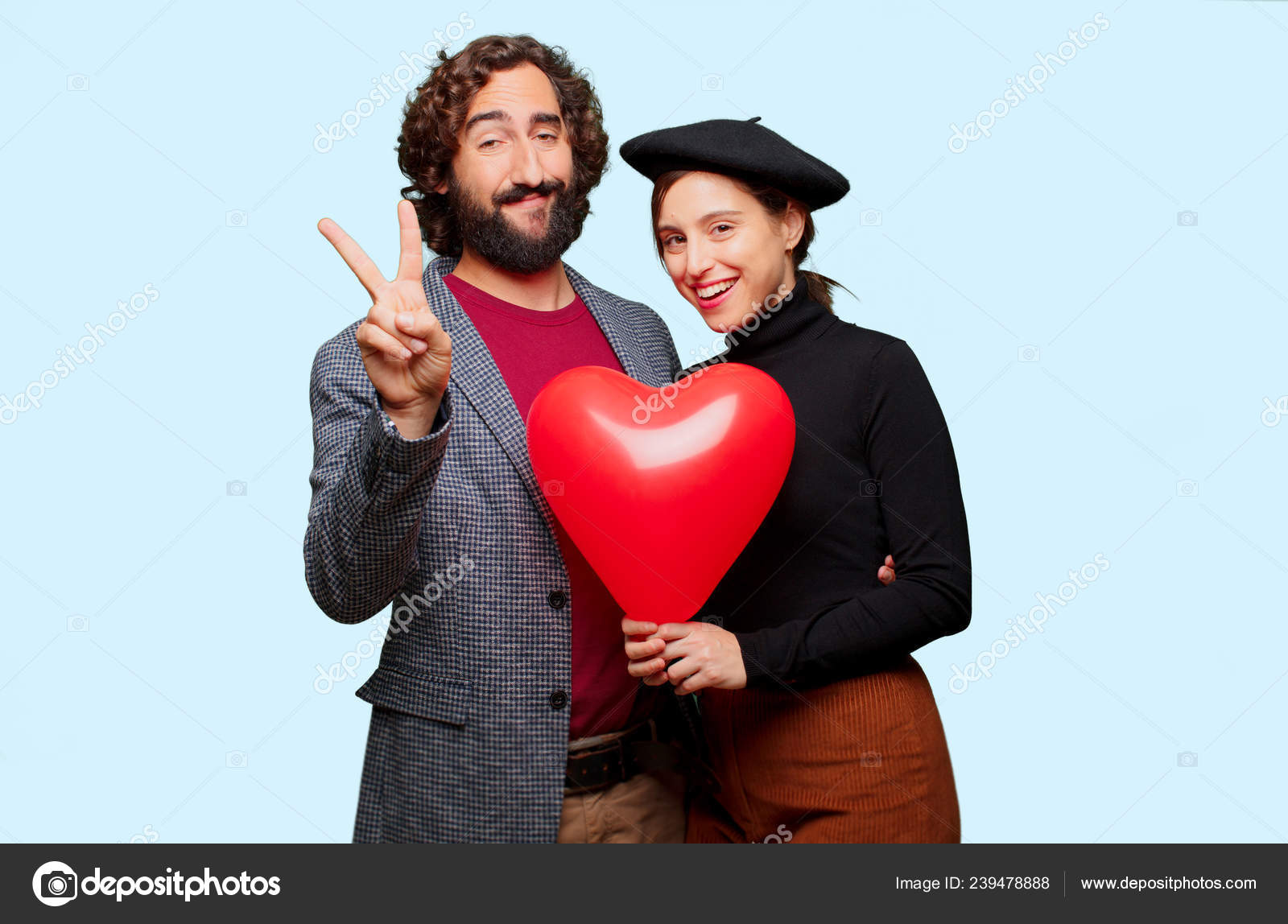 Pareja Joven Celebrando Día San Valentín Concepto Amor: fotografía de stock  © kues #239478888 | Depositphotos