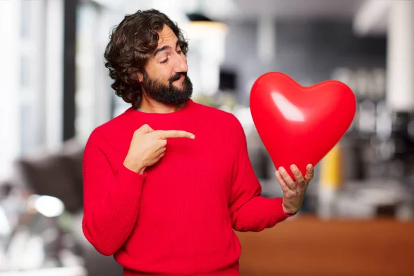 Young Crazy Man Valentines Day Concept — Stock Photo, Image