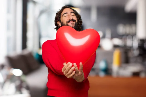 Young Crazy Man Valentines Day Concept — Stock Photo, Image