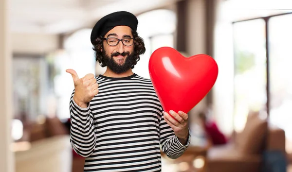 Young Crazy Man Valentines Day Concept — Stock Photo, Image