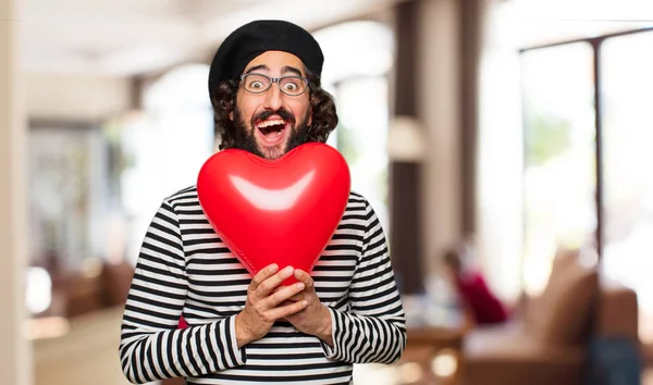 Young Crazy Man Valentines Day Concept — Stock Photo, Image