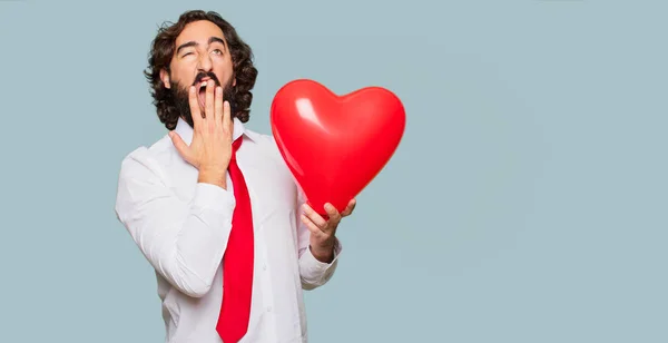 Young Crazy Man Valentines Day Concept — Stock Photo, Image