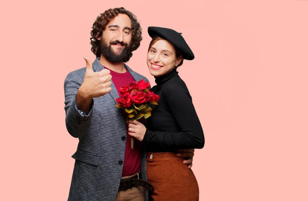 Pareja Joven Celebrando Día San Valentín Concepto Amor —  Fotos de Stock