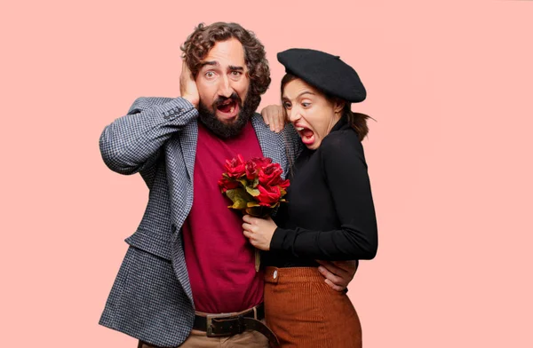 Pareja Joven Celebrando Día San Valentín Concepto Amor —  Fotos de Stock