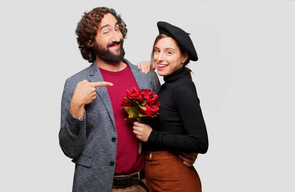 Pareja Joven Celebrando Día San Valentín Concepto Amor —  Fotos de Stock