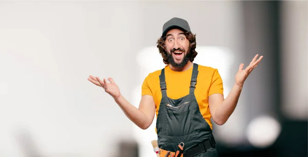 Adulto Tuttofare Lavoratore Sorpreso — Foto Stock