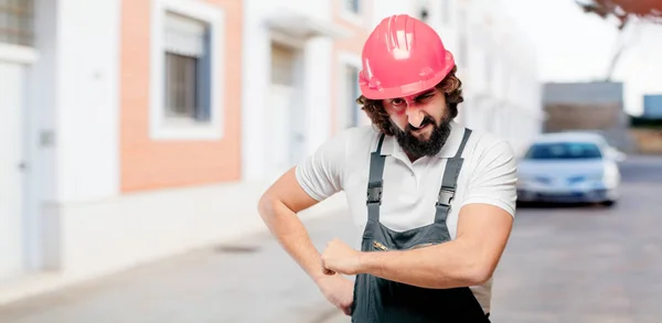 Joven Trabajador Casco — Foto de Stock