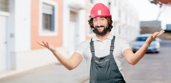 Young Man Worker Surprised — Stock Photo, Image