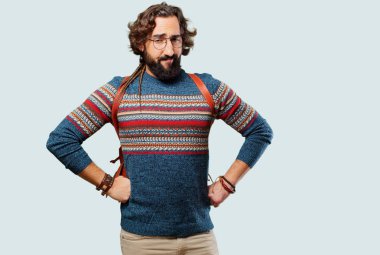 Gururlu genç hippi adam