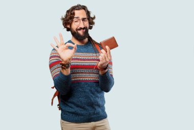 Cüzdanı olan genç bir hippi.