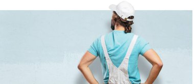 Yetişkin profesyonel ressam geri