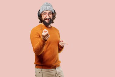 Müzik adam genç sakallı