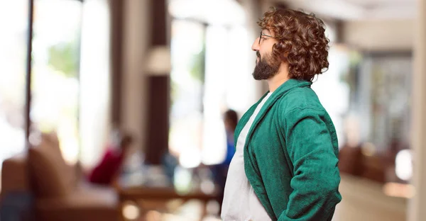 Young Man Wearing Bathrobe Night Suit Victory Sign — Stock Photo, Image