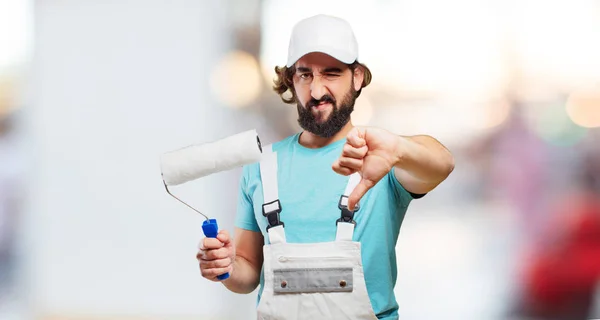 Professional Painter Angry Expression — Stock Photo, Image
