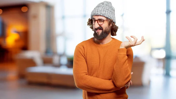 Young bearded man doubting — Stock Photo, Image