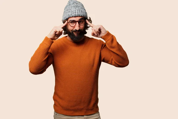 Young bearded man having an idea — Stock Photo, Image