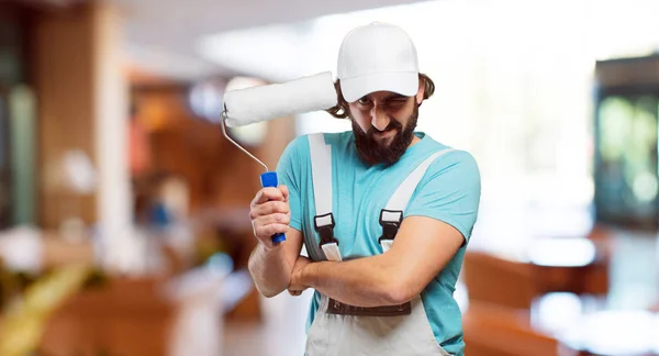 Professional Painter Angry Expression — Stock Photo, Image