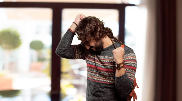 Young Hippie Man Dancing — Stock Photo, Image