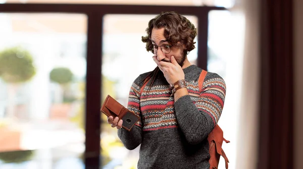 Young Hippie Man Wallet — Stock Photo, Image