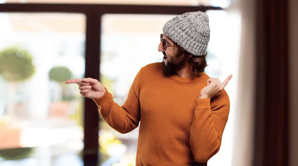 Young Bearded Man Victory Expression — Stock Photo, Image