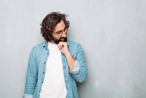 Young Tourist Man Confused Thinking — Stock Photo, Image