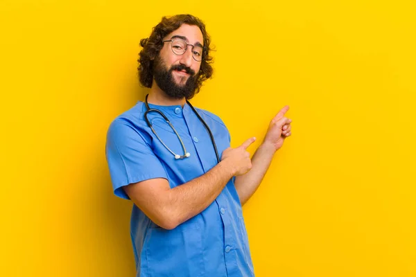 young nurse man showing sign