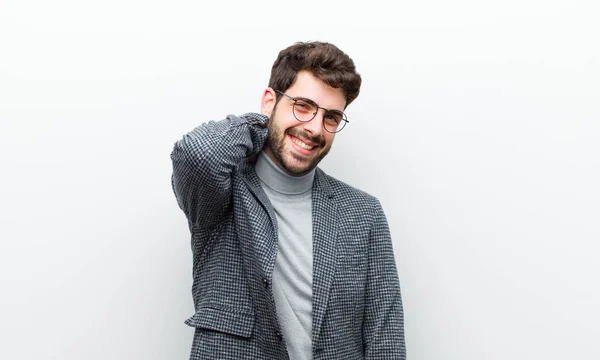 Jonge Manager Man Gevoel Liefde Zoek Schattig Schattig Gelukkig Romantisch — Stockfoto