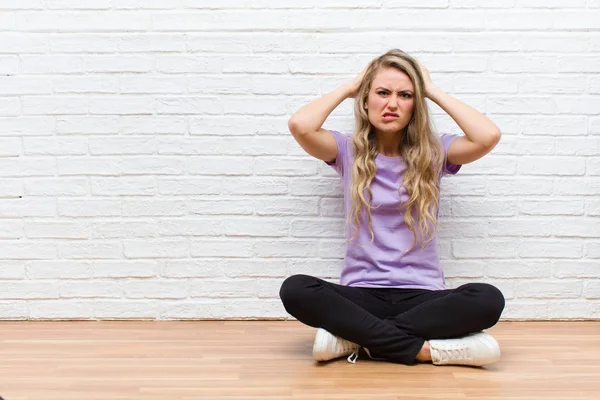 Young Blonde Pretty Woman Feeling Frustrated Annoyed Sick Tired Failure — Stock Photo, Image