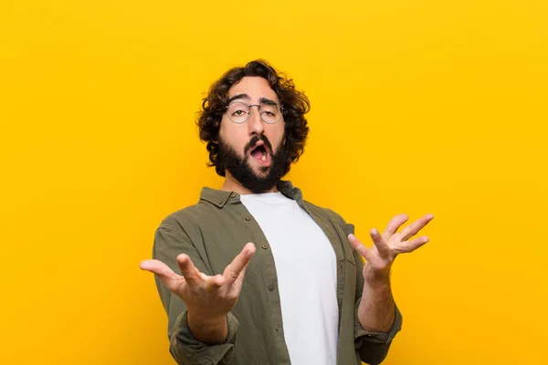 Young Crazy Man Performing Opera Singing Concert Show Feeling Romantic — Stock Photo, Image