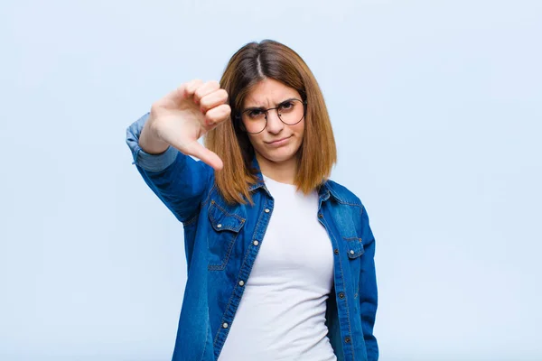 Young Pretty Woman Feeling Cross Angry Annoyed Disappointed Displeased Showing — Stock Photo, Image