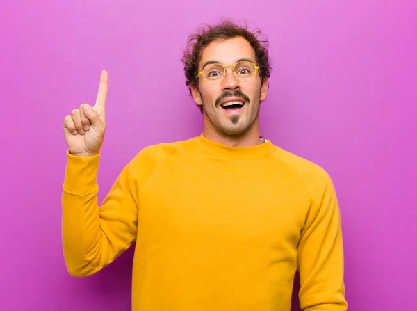 Young Handsome Man Feeling Happy Excited Genius Realizing Idea Cheerfully — Stock Photo, Image