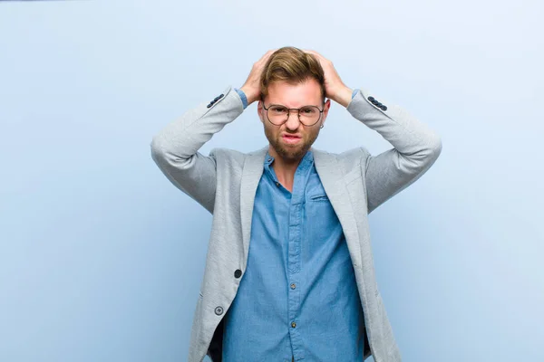 Young Businessman Feeling Frustrated Annoyed Sick Tired Failure Fed Dull — Stock Photo, Image