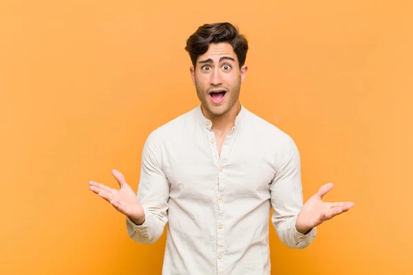 Young Handsome Man Feeling Happy Excited Surprised Shocked Smiling Astonished — Stock Photo, Image