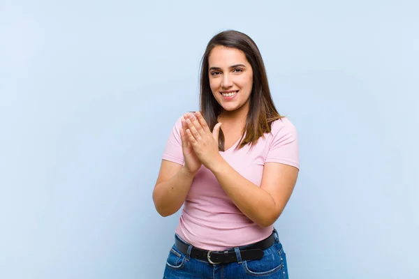 Young Pretty Woman Smiling Looking Friendly Showing Number Two Second — Stock Photo, Image