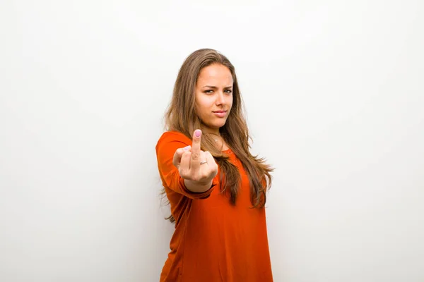 Junge Frau Die Wütend Genervt Rebellisch Und Aggressiv Ist Den — Stockfoto