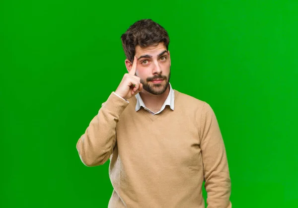 Young Businessman Looking Surprised Open Mouthed Shocked Realizing New Thought — Stock Photo, Image