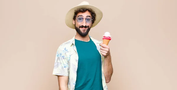 Joven Turista Tomando Helado — Foto de Stock