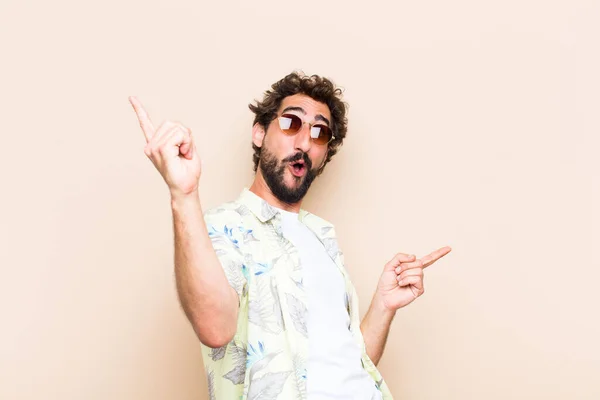 Young Cool Bearded Man Dancing Holidays Concept — Stock Photo, Image