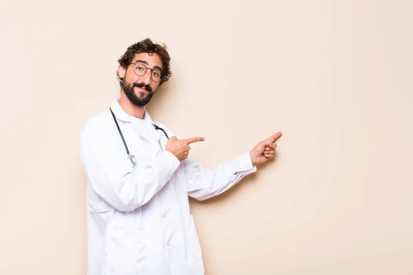 Young Physician Man Pointing Side — Stock Photo, Image