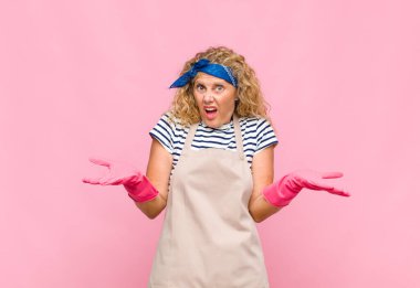 Orta yaşlı bir kadın bilgisiz ve kafası karışık. Hangisini seçeceğinden emin değil. Hizmetçi kavramını merak ediyor.