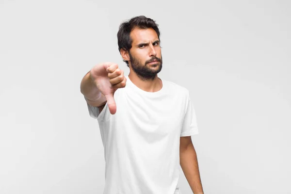 Young Latin Handsome Man Feeling Cross Angry Annoyed Disappointed Displeased — Stock Photo, Image