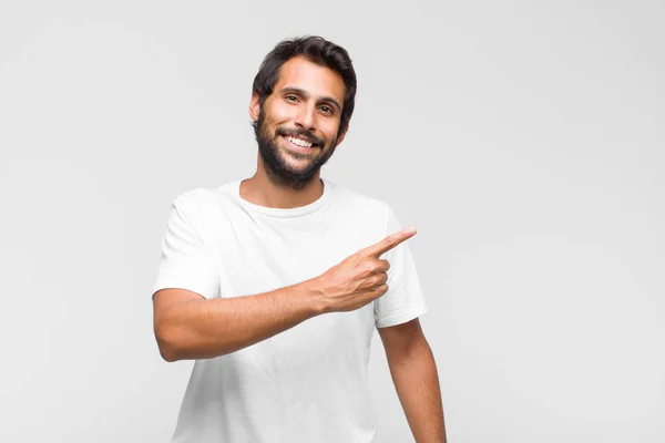 Young Latin Handsome Man Feeling Clueless Confused Having Idea Absolutely — Stock Photo, Image