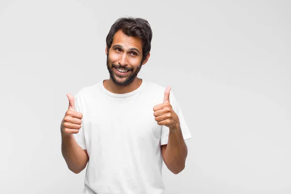 Jovem Latino Bonito Homem Sentindo Enojado Irritado Furando Língua Para — Fotografia de Stock